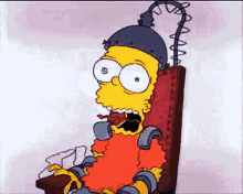 bart the simpson electric chair shock strapped