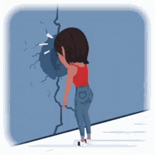 Girl Stress GIF - Girl Stress Hit Wall - Discover &amp; Share GIFs