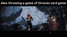 Alex Throwing Game Of Thrones Card Game GIF - Alex Throwing Game Of Thrones Card Game GIFs
