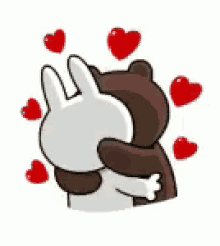 Cony And Brown Hug GIF - Cony And Brown Hug Kiss GIFs