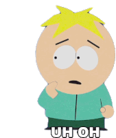Uh Oh Butters Stotch Sticker - Uh Oh Butters Stotch South Park Stickers