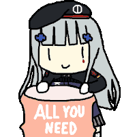 Hk416 All You Need Sticker - Hk416 All You Need Girls Frontline Stickers
