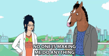 no one is making me do anything diane nguyen bojack horseman cross arm independent