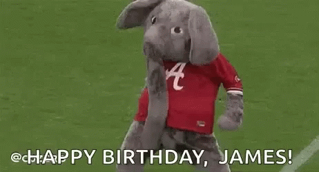 Happy Birthday James Elephant Mascot Gif Happy Birthday James Elephant Mascot Alabama Discover Share Gifs