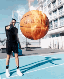 Fire Basketball Spalding GIF - Fire Basketball Spalding Basketball GIFs