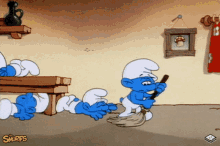 The Smurfs Cleaning GIF - The Smurfs Cleaning Sweep GIFs