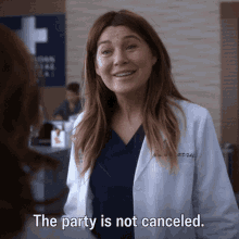 Greys Anatomy Meredith Grey GIF - Greys Anatomy Meredith Grey The Party Is Not Canceled GIFs