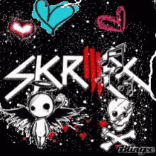 skrillex edit blingee skull effects