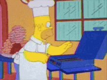Homer Preps His Grill - Bbq GIF - The Simpsons Homer Simpsons Fuel GIFs