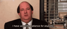 I Have Very Little Patience For Stupidity - Patience GIF - Patience The Office Kevin Malone GIFs