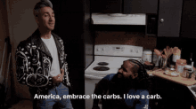 America Embrace The Carbs GIF - America Embrace The Carbs I Love A Carbs GIFs