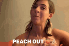 Peach Out Smile GIF - Peach Out Smile Peace Sign GIFs