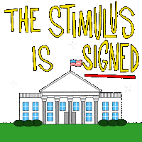The Stimulus Is Signed The White House Sticker - The Stimulus Is Signed The White House Balloons Stickers
