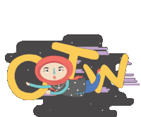 Farah Zooms Through Space With Caption Otw Sticker - Farahin The Galaxy Outerspace Floating Stickers