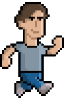 Animated Man Running Sticker - Animated Man Running Pixelated Stickers
