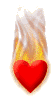 Heart On Fire Flames Sticker - Heart On Fire Flames Burning Heart Stickers