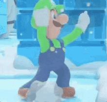Luigi Dub GIF - Luigi Dub Snow GIFs