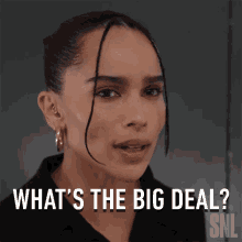 Whats The Big Deal Zoe Kravitz GIF - Whats The Big Deal Zoe Kravitz Saturday Night Live GIFs