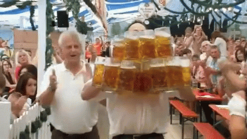 27 Mugs Of Beer! GIF - Beer German Celebrate - Discover &amp; Share GIFs