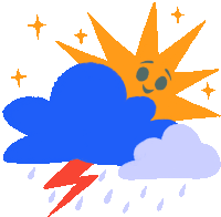 Hopeful Sun Peeks Out From A Storm Cloud Sticker - International Womens Day Rain Or Shine Thunder Storm Stickers