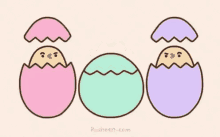 Pusheen Está En Un Huevo De Pascua GIF - Feliz Pascua Pascuas Huevos GIFs