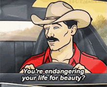 You'Re Endangering Your Life For Beauty GIF - Archer Beauty Vanity GIFs
