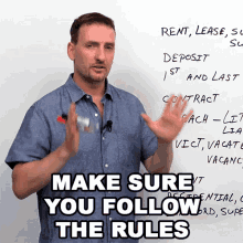 Make Sure You Follow The Rules Adam GIF - Make Sure You Follow The Rules Adam Learn English With Adam GIFs