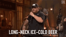 Long Neck Ice Cold Beer Luke Combs GIF - Long Neck Ice Cold Beer Luke Combs Saturday Night Live GIFs