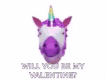 Unicorn W Ill You Be My Valentine GIF - Unicorn W Ill You Be My Valentine Valentine Card GIFs