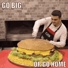 Go Big Or Go Home Hamburger GIF - Go Big Or Go Home Hamburger Super Size GIFs