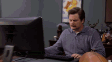 Ron Swanson Throwing Away His Computer - Parks And Recreation GIF - Nope No Throwingcomputer GIFs