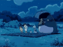My Neighbor Totoro Umbrella GIF - My Neighbor Totoro Umbrella Worship GIFs