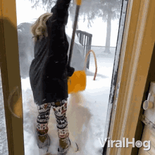 Woman Slips While Shovelling Snow Viralhog GIF - Woman Slips While Shovelling Snow Viralhog Woman Trips While Shovelling Snow GIFs