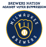 Brewers Nation Against Voter Suppression Sticker - Brewers Nation Against Voter Suppression Milwaukee Brewers Stickers