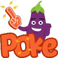 Poke Eggplant Life Sticker - Poke Eggplant Life Joypixels Stickers