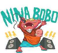 Heavy Metal Grandpa Screams Nina Bobo In Indonesian Sticker - Concert Singing Babysitting Stickers