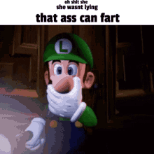 that ass can fart farting luigi surprised quiet