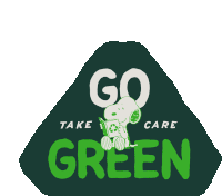 Go Green Snoopy Sticker - Go Green Snoopy Take Care Stickers