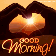 good morning love heart sunrise