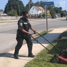Mowing Lawn Cutting Grass GIF - Mowing Lawn Cutting Grass Police GIFs
