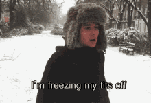 I'M Freezing My Tits Off GIF - Freezing Cold Danis Not On Fire GIFs