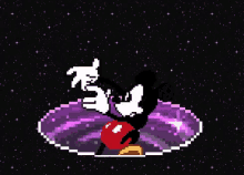 Mickey Mouse In A Hole - Hole GIF - Hole Cartoon Pixels GIFs