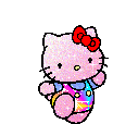 Hello Kitty Jumping Sticker - Hello Kitty Jumping Rainbow Jumper Stickers
