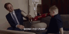 Bionic Fist Bump GIF - Iron Man Robert Downey Jr Fist Bump GIFs