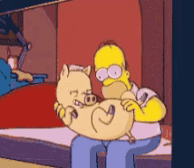 Homero Y Cerdo Besos GIF - Cerdo Marrano Homero GIFs