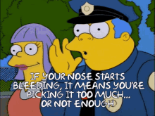 Chief Wiggum Nose Bleeding GIF - Chief Wiggum Nose Bleeding Picking Nose GIFs