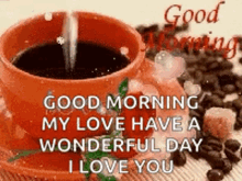 Good Morning Love GIF - Good Morning Love Hot Coffee GIFs