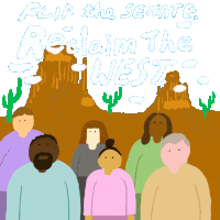 Reclaim The West Flip The Senate Sticker - Reclaim The West Flip The Senate West Stickers