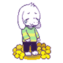 pixel golden flowers idle cry crying