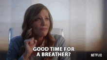 Good Time For A Breather Tricia Helfer GIF - Good Time For A Breather Tricia Helfer Charlotte Richards GIFs